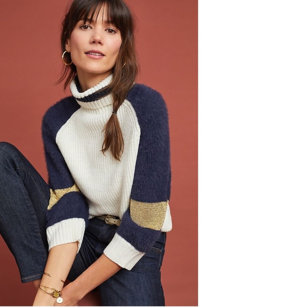 Anthropologie LULEA COLORBLOCKED TURTLENECK NEW